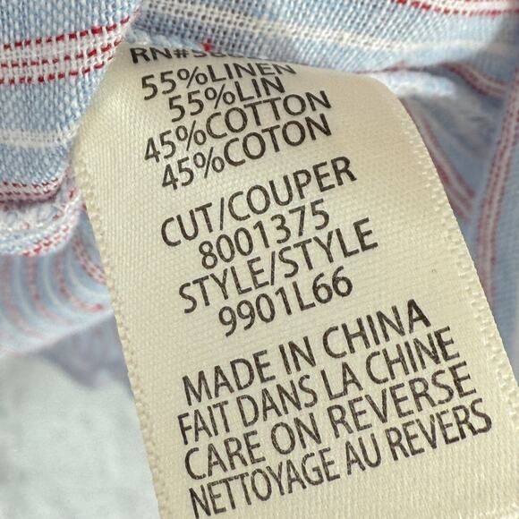 Max Studio Womens Linen Cotton Shirt Dres Blue Stripe Size Small NWT - Picture 8 of 10